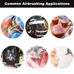Airbrush Kit 0.3mm Dual-Action Side Feed Airbrush with a 1/3 oz. Gravity Flui…