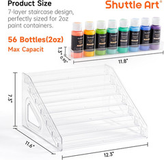 Acrylic Paint Organizer, 7 Layers Clear Storage Rack, Snap on Organizer for Acry
