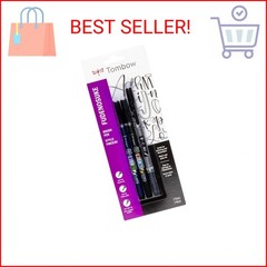 Tombow 62039 Fudenosuke Brush Pens, 3-Pack. Soft, Hard, and Twin Tip Markers for