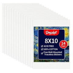 Canvas for Painting – 14 Pack 8×10 Painting Canvas Boards,Wall-Mounted Tracel…