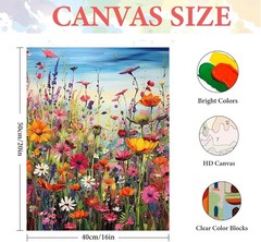 HITIRECOVI Wild Flowers Paint by Numbers 16×20in(Frameless), wild flowers