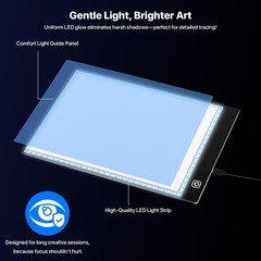 A4 LED Light Box for Tracing and Drawing – Ultra Thin Adjustable Light Table,…