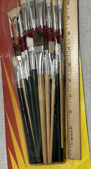 25 pcs Assorted Artist Paint Brushes Oil Acrylic Watercolor Fan Flat Filbert NEW