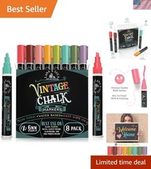 Multicolor Liquid Chalk Markers Set – 8 Vintage 6mm Tips for Classroom & Crafts