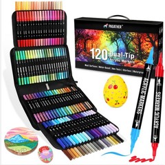 Pagather 120 Colors Dual Tip Acrylic Paint Markers, Waterproof, Box Set *NEW*