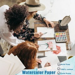 120 Sheets 9×12 Inch 230 GSM Thick Cold Press White Watercolor Paper Bulk