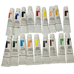 18 Acrylic Paint Tube Set, 10ml Each, Mixed Colors, Some Used Artist, Crafts