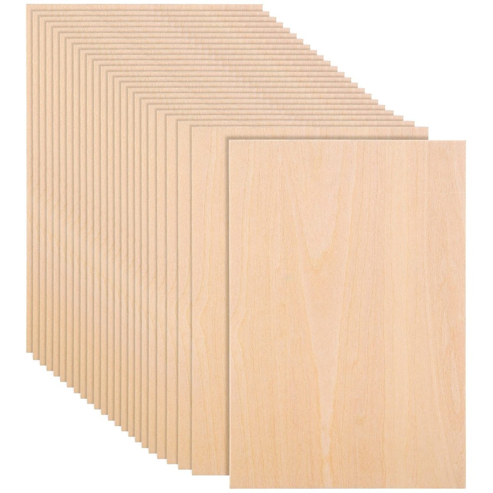 25 Pack 8 x 12 Inch Basswood Sheets, 1/16 Thin Craft Plywood Sheets, Thin & U…