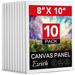 ESRICH Canvas Boards for Painting, 10 Pack Canvases for Painting 8×10 Cotton …
