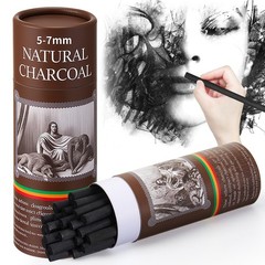 50 PCS Willow Charcoal Sticks 5-7mm For Sketching Drawing Shading Fine Art