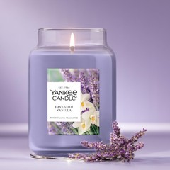 Yankee Candle Lavender Vanilla Scented Candle, Large Jar,