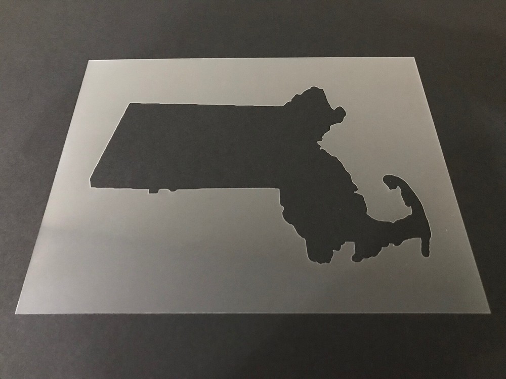Massachusetts #1 Stencil 10mm or 7mm Thick, States, College, Outline, Crafts
