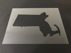 Massachusetts #1 Stencil 10mm or 7mm Thick, States, College, Outline, Crafts