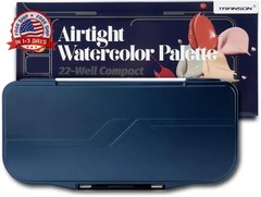 Transon Watercolor Palette Folding with Lid 18wells 2 Mixing Areas and 1 Large M