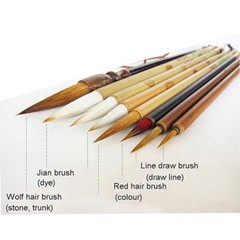 Professional Chinese Art Brush Set 8 Pcs Chinese Paint Brush Kit