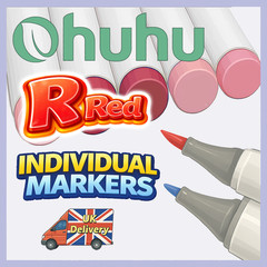 Ohuhu Honolulu B Alcohol Markers – R Red (Individual, Brush & Fine Tip)