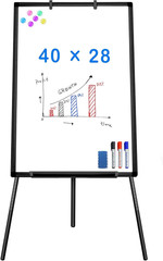Easel Whiteboard – Black Magnetic Portable Dry Erase 40 X 28 Tripod Height Adjus