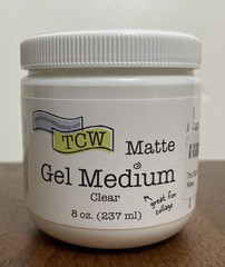 Gel Medium 8 oz Matte Clear Mixed Media Collage Adhesive TCW Crafters Workshop