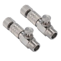 2Pcs Airbrush Airflow Adjustable Valve Quick Release 1/8th BSP Coupling Adaptor