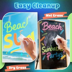 8 UV Neon Chalk Markers Glow in the Dark under Blacklight, Jumbo Liquid Chalk…