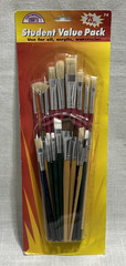 25 pcs Assorted Artist Paint Brushes Oil Acrylic Watercolor Fan Flat Filbert NEW
