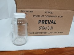 Preval 6 Oz. Glass Touch-Up Jar With Lid 269 Case Of 12