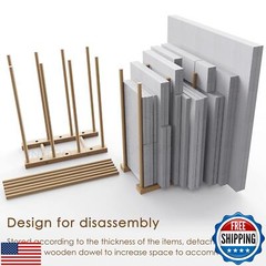 UNZERO Art Storage Rack, Art Drying Rack, Wood Storage Stand for Canvas Board