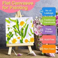 3X3In Small Canvases for Painting, 32 Pack Mini Canvas Boards Cotton Painting Ca