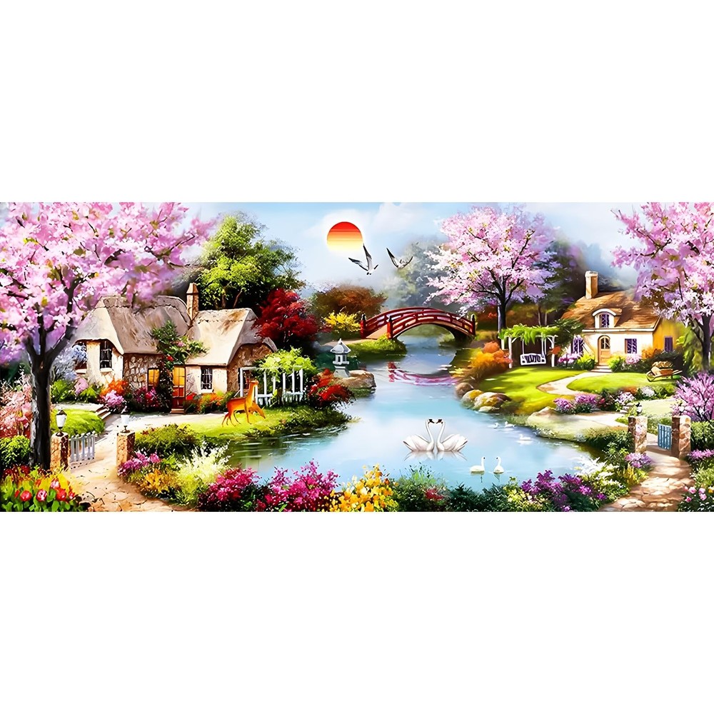 QENSPE 5D Diamond Painting Kit, 85x40cm Large 85×40 cm, Naturally varied