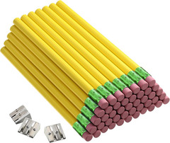 48 Pcs Fat Pencils Jumbo Big Thick Large Pencils and 3 Pieces Sharpeners for Kid