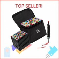 Hyrrt 80 Colors Dual Tips Alcohol Markers, Permanent Sketch Art Markers Pens Set