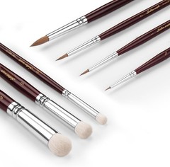 7 PCS Kolinsky Sable Miniature Drybrush Paint Brushes Sizes #3 #5 #6 Acrylic