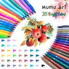 Marcadores De 35 Colores Doble Punta Pincel Colorear Plumones Para Niños Adultos