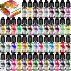 Alcohol Ink Set – 48 Bottles Vibrant Colors High Concentrated Alcohol-Based I…