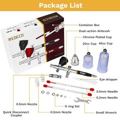 SJ83 Airbrush DualAction Gravity Feed With Replacement Cups Black