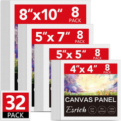 ESRICH Canvas for Painting, 32 Pack Multi-Size Canvas Boards for Painting 8Pcs o