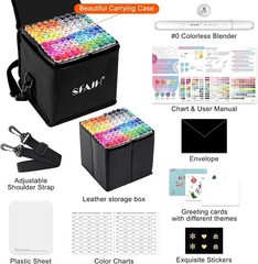 Alcohol Markers Fine Chisel – 101 Colors Dual Tip Coloring Markers for…