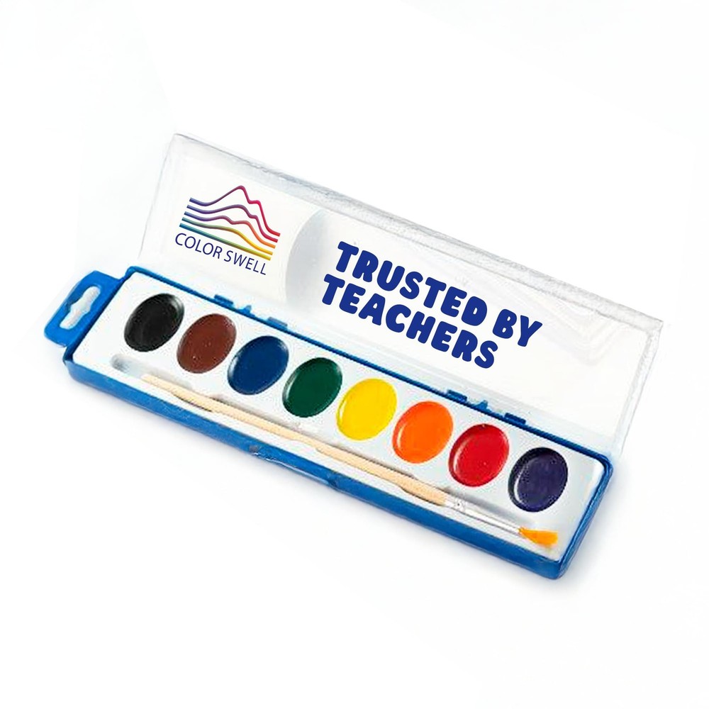 8-Color Watercolor Paint Set with Wooden Brushes Washable & Non-Toxic, Ideal …