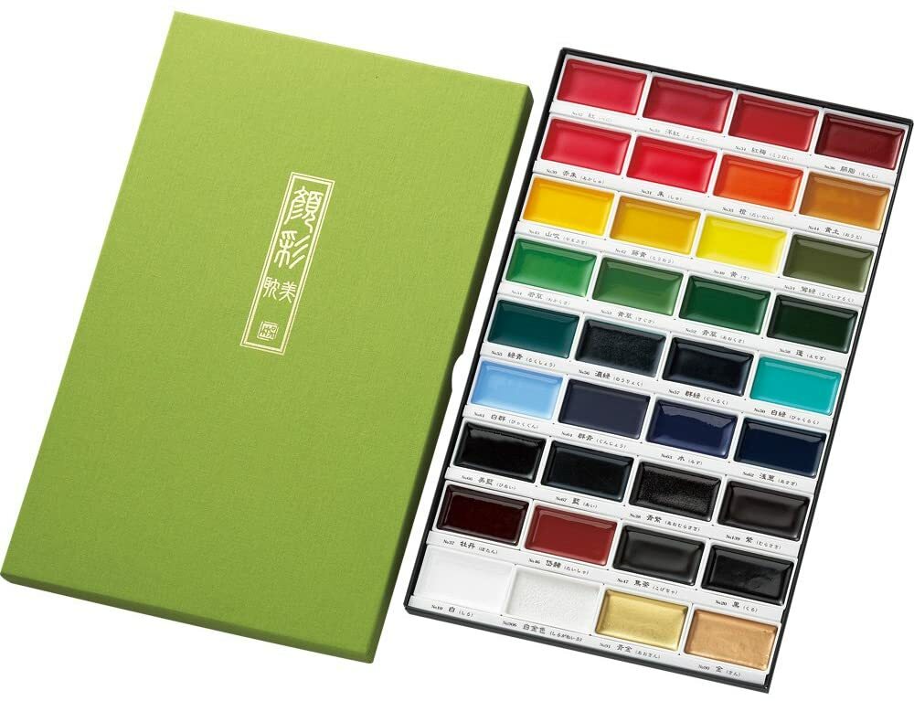 MC20/36V Kuretake Gansai Tambi Pigments Paint with Gelatinous Glue 36 Color Set