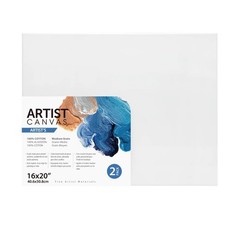 Stretched Canvas 16×20 Inches 2 Pack Premium 100 Cotton Acid Free White Deluxe