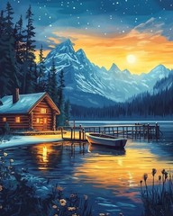 Paint by Numbers Kit for Adults Beginner, Landscape Easy Adult Paint by Number
