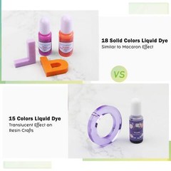 LET’S Resin 18 Colors Epoxy Pigment Opaque Liquid Resin Colorant Each 0.35ozO…