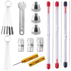 Pack Of 21 Airbrush Repair Cleaning Set With Durability Nozzles Caps Cleaning