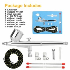 Dual Action Gravity Feed Air Brush Airbrush Kit Spray Gun Compress Paint Art Set