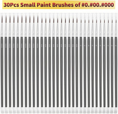 30 Pcs Miniature Tiny Detail Paint Brushes Fine Tips Mini Artist Liner Brush