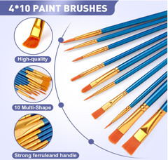 104PCS Acrylic Paint Canvas Set, Acrylic Painting Kit with 4 Set of 12 Colors Ac