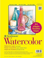 300 Series Watercolor Paper Pad, Tape Bound, 9X12 Inches, 12 Sheets (140Lb/300G)