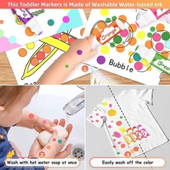 Dot Markers for Toddlers Kids Preschool Washable Coloring Supplies 8 Colors