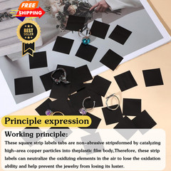 Elegaperma 30 Pcs Anti Tarnish Strips for Jewelry,1 Inch Black black