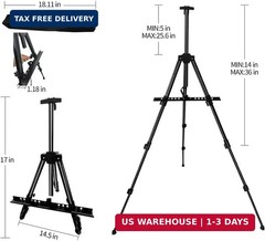 RRFTOK Easel Stand for Sign and Painting: Art Portable Adjustable Metal Tripod E